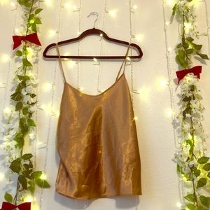 Vintage gold silk cropped tank